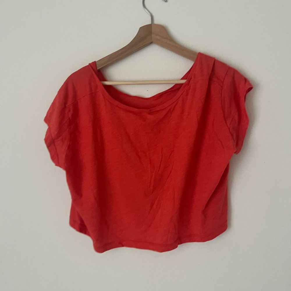 orange crop top